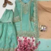 Buy C585 1442 Fendy Silk Zari Embroidery Work Gharara Suit Wholesale Surat 2026