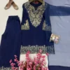 Buy C585 1452 Chinon Silk Embroidery Readymade Kurti Pant Set Wholesale 2026