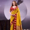 Launching WMN 8002 Poly Cotton Kalindi Zari Weaving Work Saree Wholesale Surat 2026