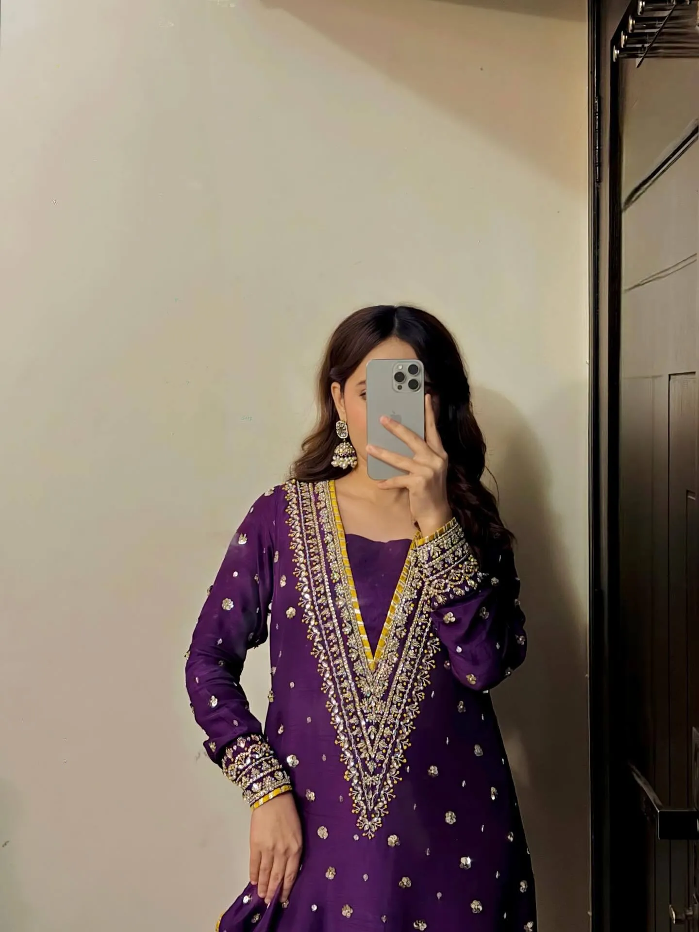 Beautiful C585 1457 Chinon Silk Zari Work Long Readymade Dress Wholesale Surat 2026