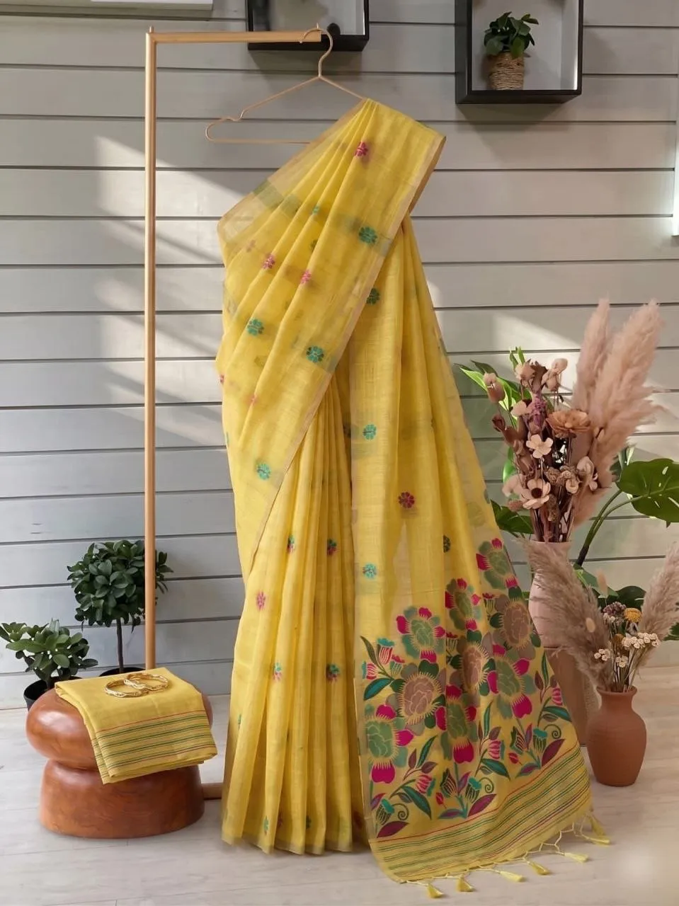 Beautiful RGS Muga Cotton Flower Prined Festival Saree Wholesale Surat 2026