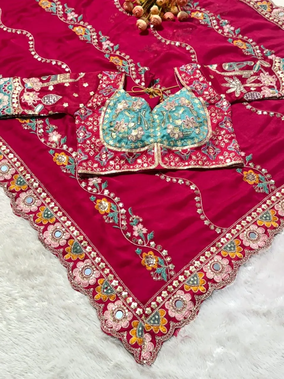 Latest RC1 Rangoli Silk Embroidery Work Wedding Saree Wholesale Surat 2026