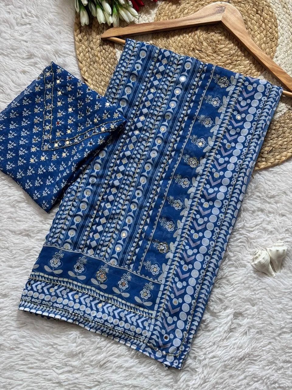 Beautiful WMS Georgette Bollywood Mirror Hand Work Saree Wholesale Surat 2026