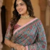Buy WMS Roman Silk Ajarakh Printed Mirror Work Saree Wholesale Surat 2026