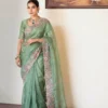 Beautiful Kiara Herons Tissue Silk Embroidery Work Saree Wholesale Surat 2026