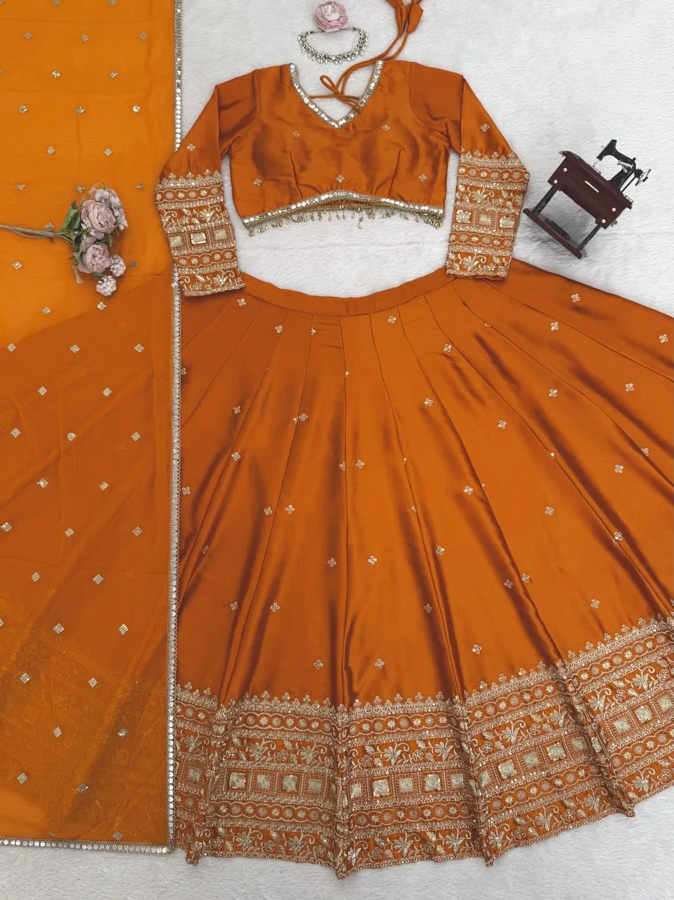 Buy Deepika 395 Japan Satin Festival Thread Work Lehengha Choli Wholesale Surat 2026