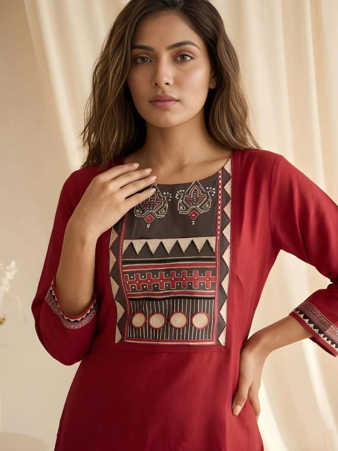 Buy Shiv 3002 Roman Silk Maroon Color Printed Kurti Wholesale Surat 2026