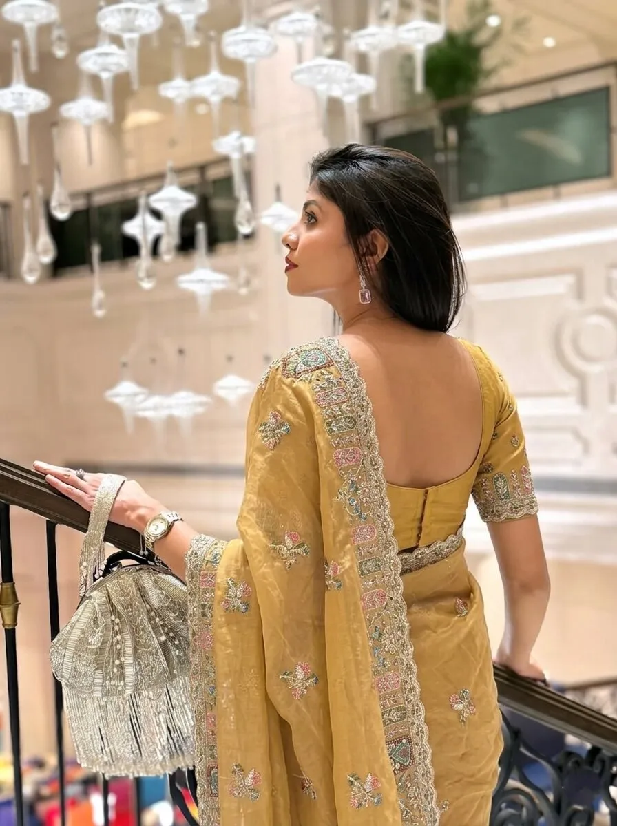 Beautiful Kiara Herons3 Space Silk Party Wear Embroidery Saree Wholesale Surat 2026