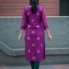 Launching FFD Art Silk Weaving Purple Color Kurti Pant Dupatta Set Wholesale Surat 2026