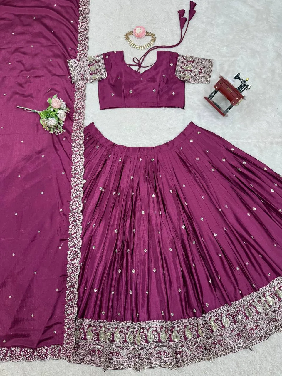Latest Deepika 353 Chinon Silk Thread Work Wedding Lehenga Choli Wholesale Surat 2026