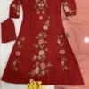 Beautiful ATQ Zilmil Heavy Muslin Embroidery Festival Gown Set Wholesale Surat 2026