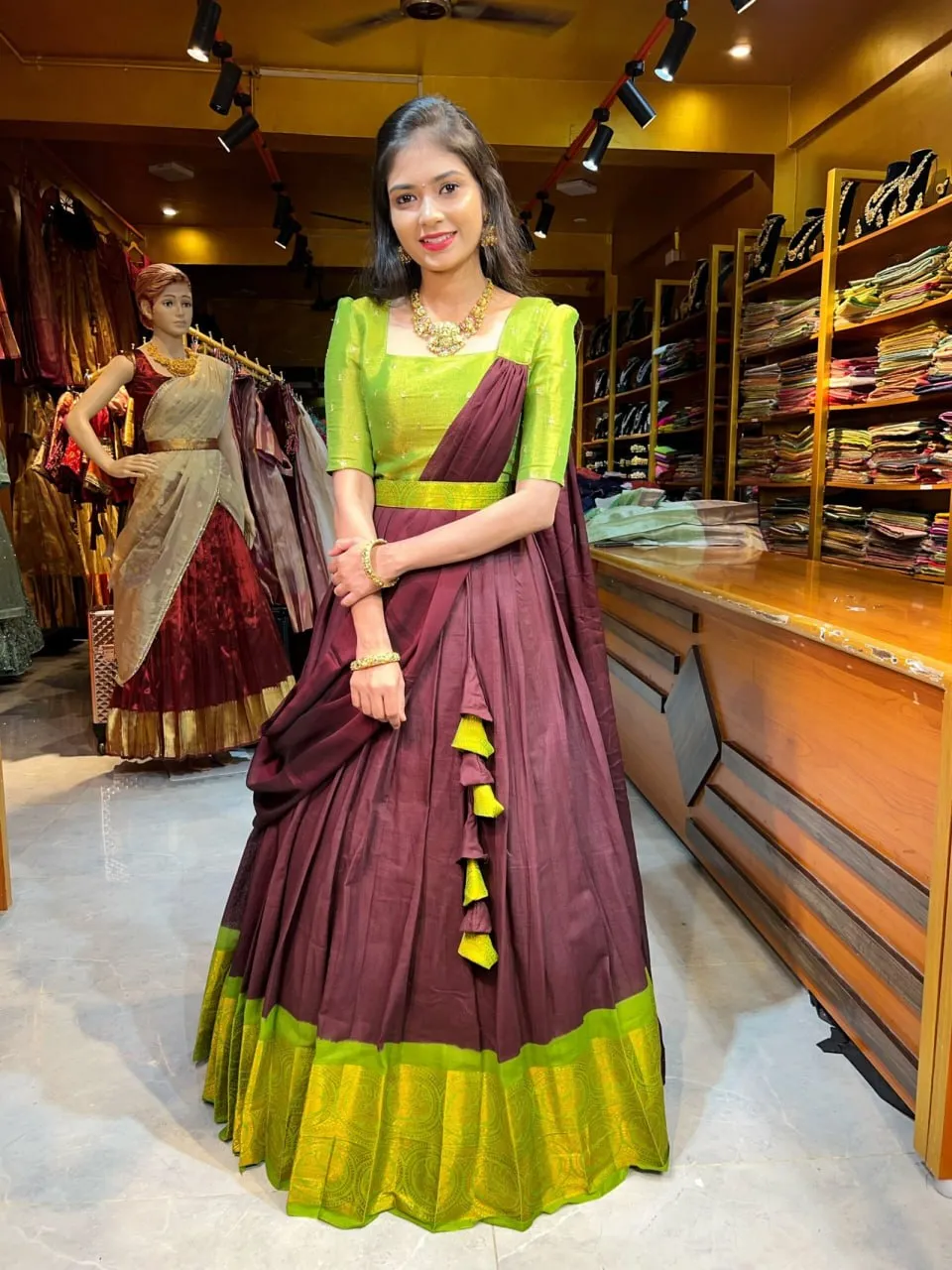 Vally Kanchi Cotton Zari Work Festival Lehenga Kurti Wholesale Surat