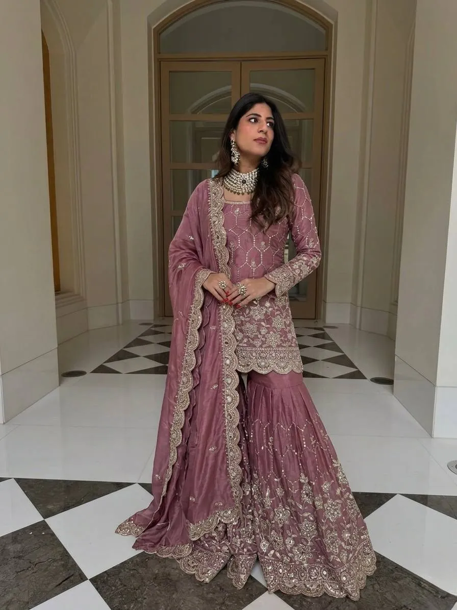 Buy Sabina 1712 Gmy Silk Embroidery Wedding Pakistani Gharara Suti Wholesale Surat 2026