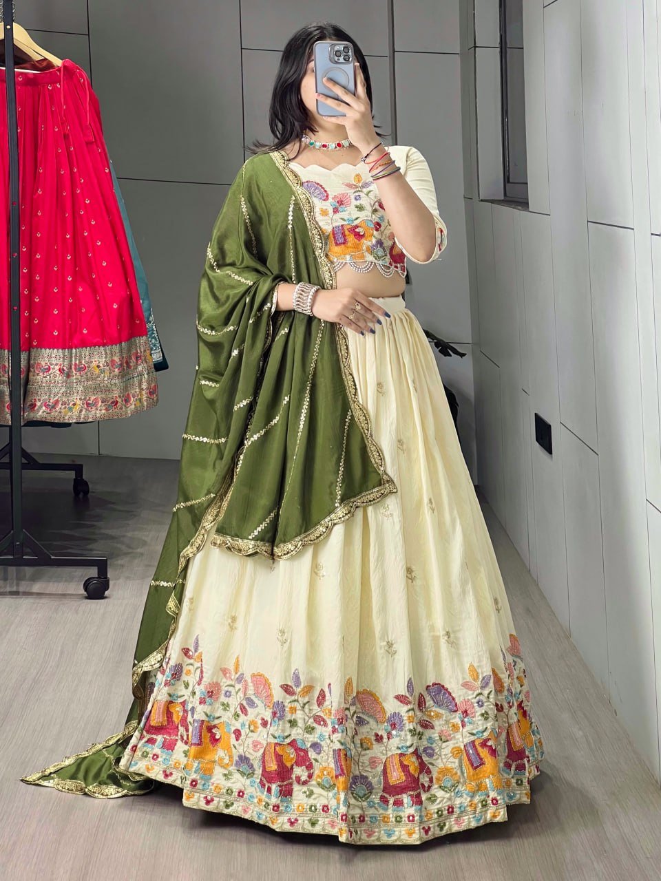 WMT 8138 Crush Vichitra Embroidery Festival Lehenga Choli Wholesale Surat