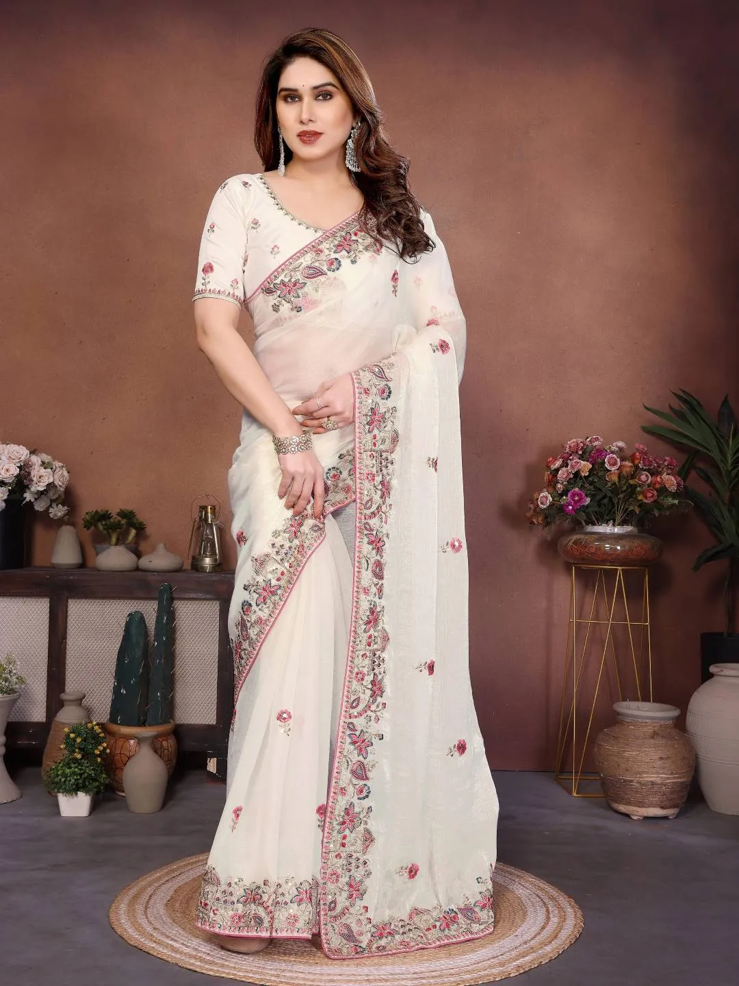 Launching Kiara Gucci3 Fendy Chiffon Silk Party Wear Saree Wholesale Surat 2026