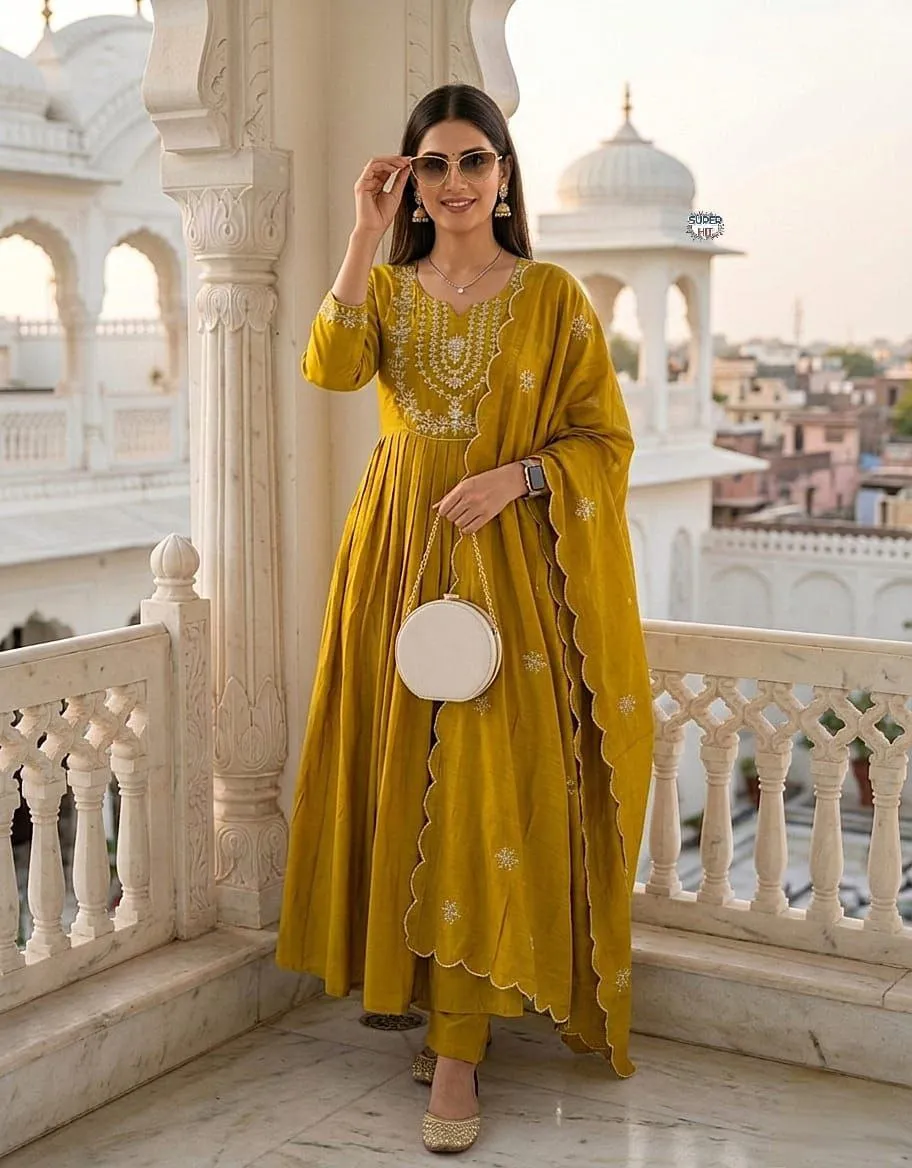 Buy Laxmy 2119 Chanderi Silk Embroidery Festival Readymade Dress Wholesale Surat 2026