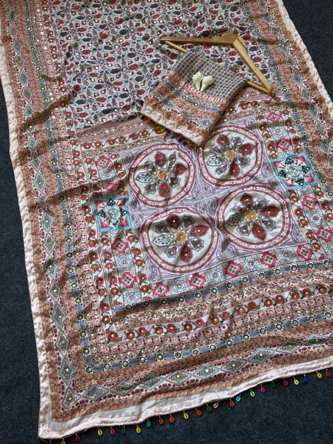 Stylish WMS Roman Silk Mirror Work Tranding Festival Saree Wholesale Surat 2026
