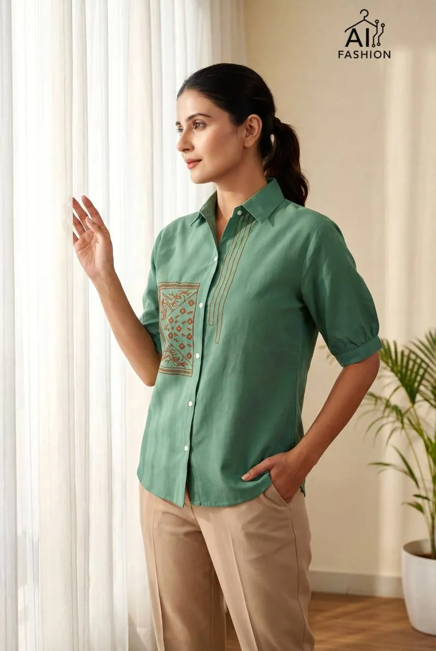 Launching SS2016 Cotton Embroidery Office & Daily Wear Shirt Wholesale Surat 2026
