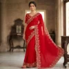 Beautiful Kiara 855 Fandy Satin Silk Zari Embroidery Festival Saree Wholesale Surat India 2026