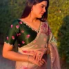 Beautiful WMS Organza Silk Hand Work Baby Pink Raksha Bandhan Saree 2026