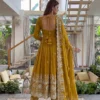 Launching DKT 5175 Crunchy Silk Embroidery Zari Work Anarkali Gown Eid Collection 2026
