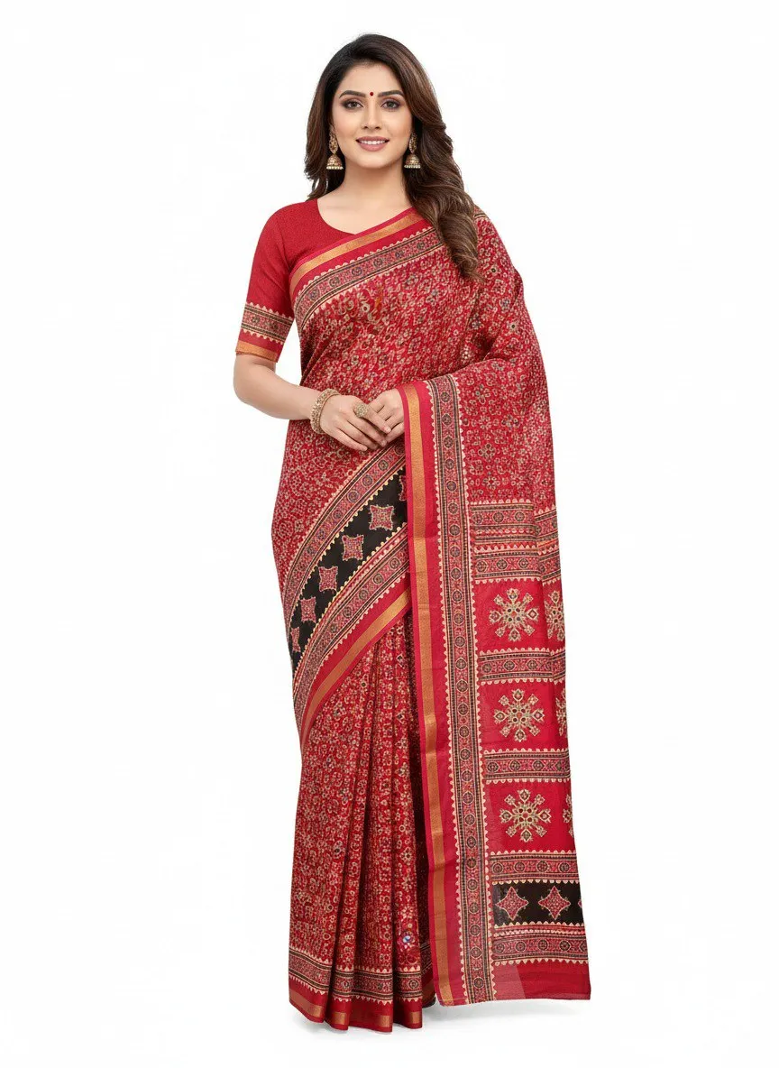 VFT Kashmiri Cotton Silk Zari Weaving Work Saree Surat Online
