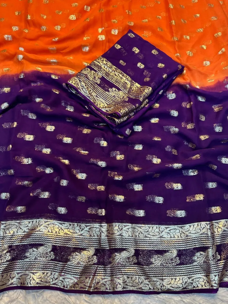 SNT Pure Viscose Georgette Saree With Jacquard Border