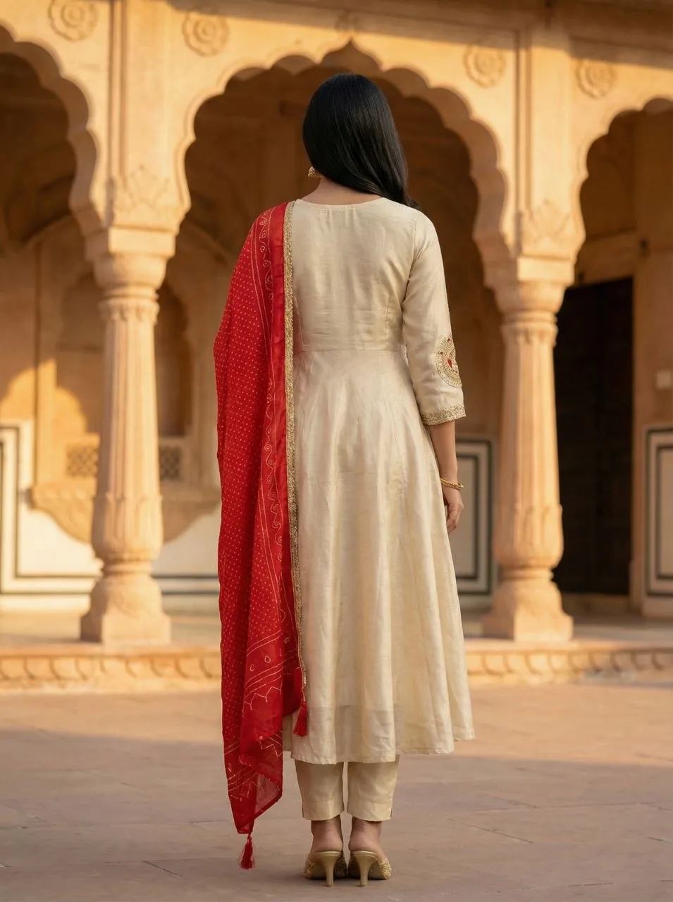 Zarin 08 Chinon Silk Embroidery Gown Pant Dupatta Collection