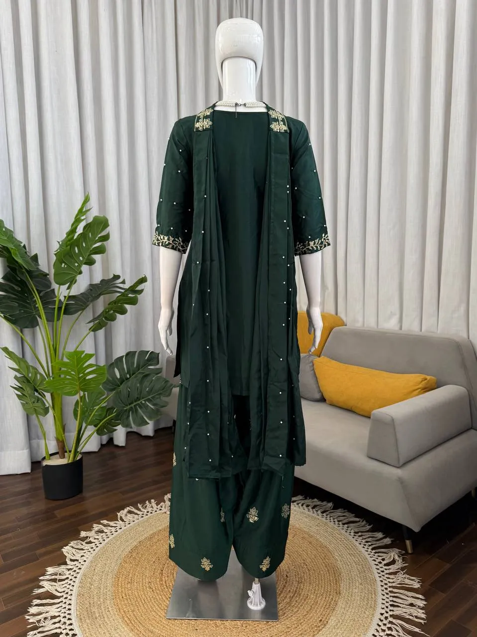 Stylish Deepika 1608 Natural Crep Thred Work Party Wear Salwar Suit 2026
