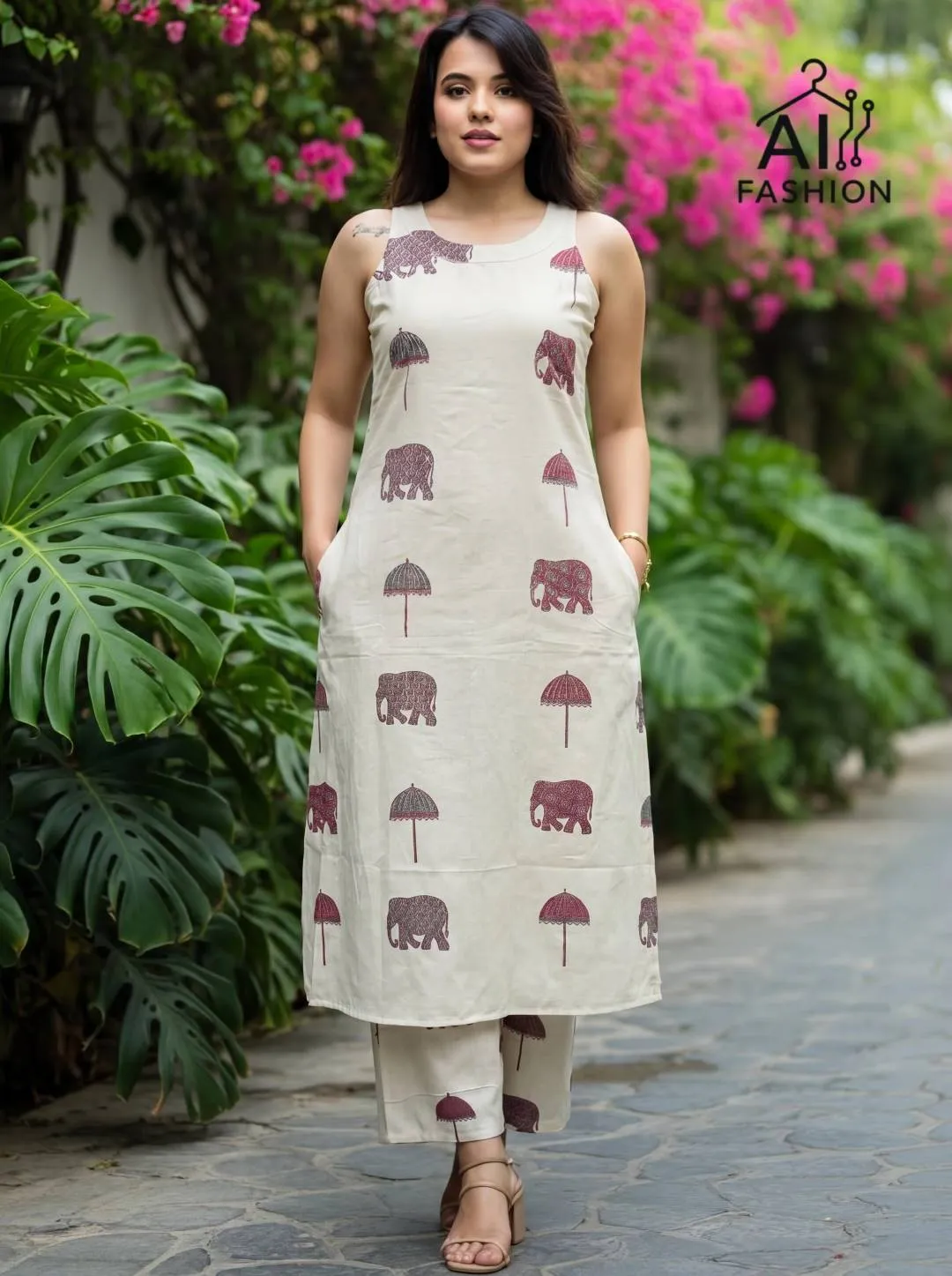 Stylish Madhuri Cotton Printed Flared Trending Kurti Pant Set 2026