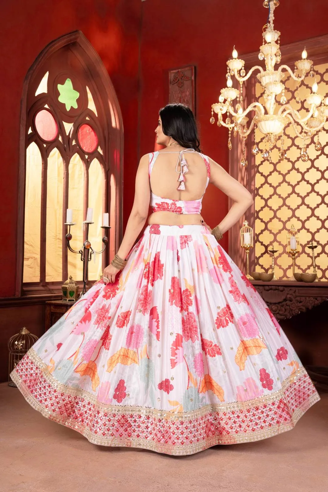 Beautiful DKT 5081 Chinon Silk Printed Embroidery Wedding Wear Lehenga Choli 2026