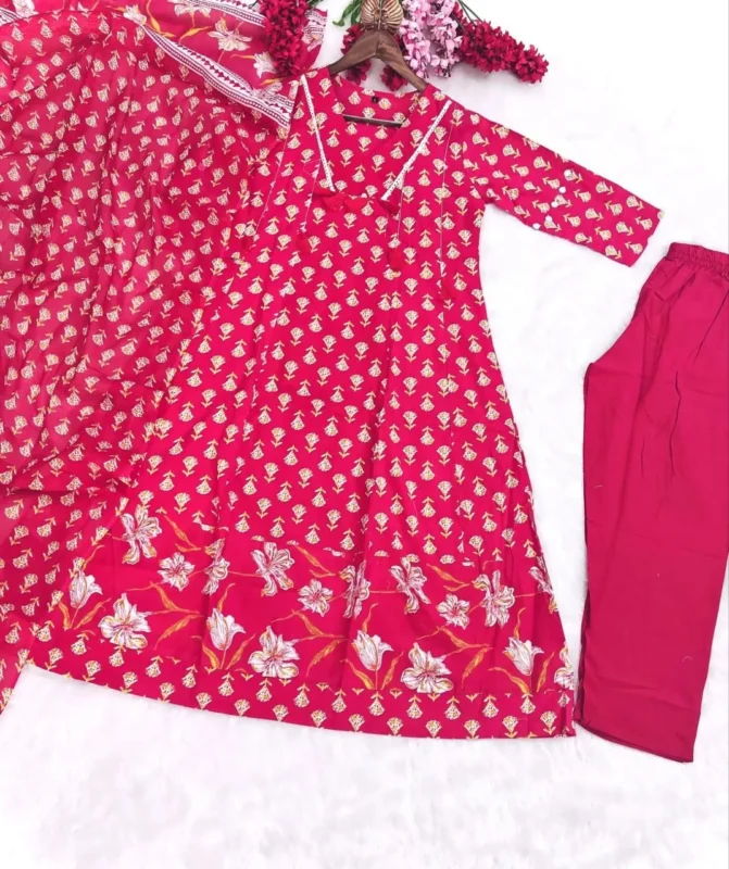 Buy ATQ Cotton Anarkali Office Wear Readymade Dress Collection 2026