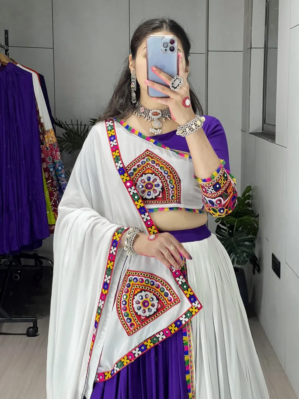 Buy WMT 8050 Rayon Cotton Gamthi Mirror Work Tranding Navratri Collection 2026