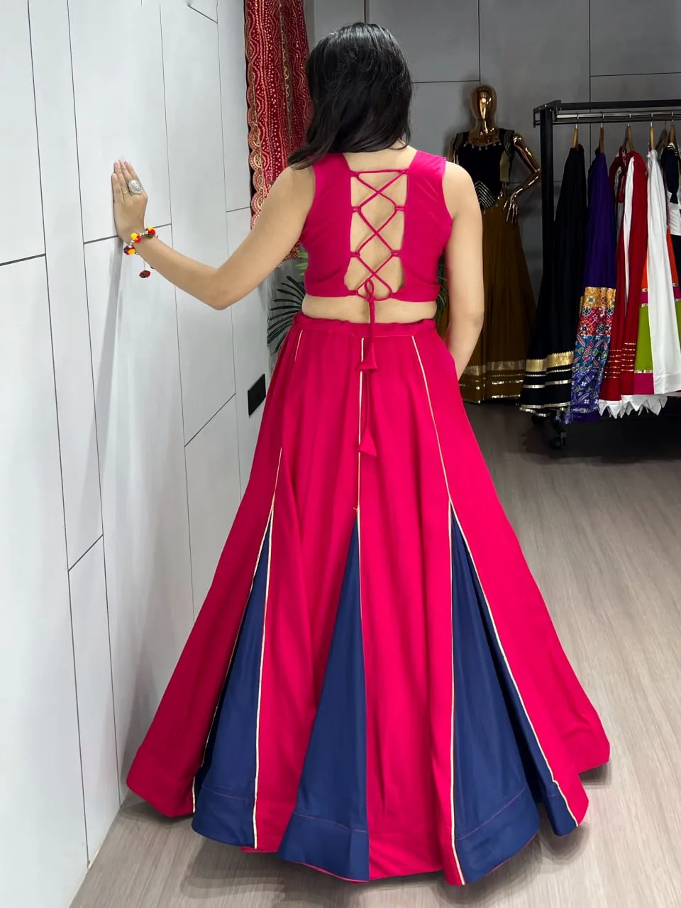 Beautiful WMT 8064 Gjrnblu Rayon Cotton Tranding Navratri Top Skirt Lehenga 2026