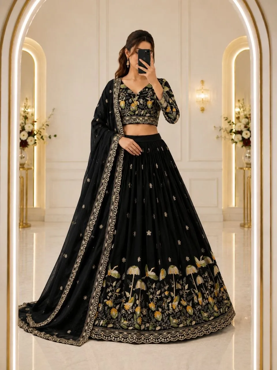 Latest Zarin 309 Darpani Chinon Silk Thread Embroidery Work Lehenga Choli Collection 2026