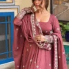 Buy Deepika 1589 Mul Chanderi Silk Old Rose Thread Work Wedding Gown Collection 2026