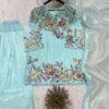 BV 469 Crape Silk Designer Embroidery Party Wear Kutri Pant Dupatta Set