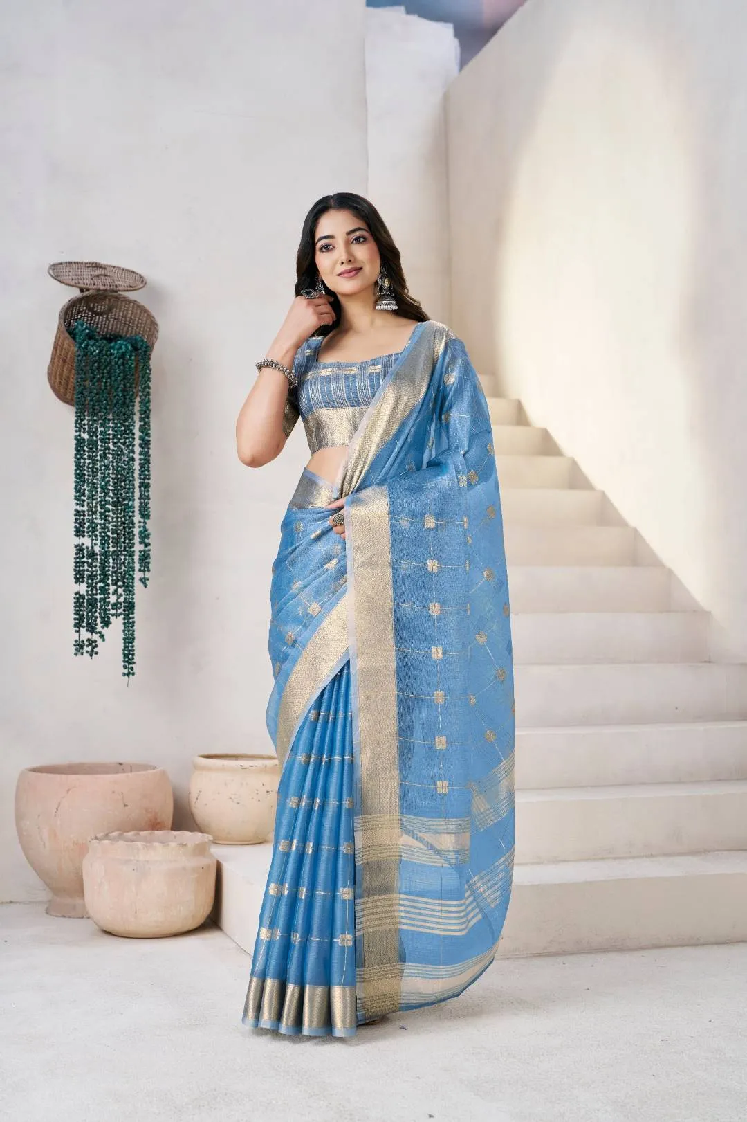 Latest Laxmi 1061 Linan Cotton Silk Weaving Zari Work Saree Wholesale Surat 2026