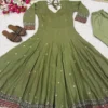 Latest NFD 5061 Vichitra Silk Embroidery Anarkali Gown Dress Wholesale Surat 2026