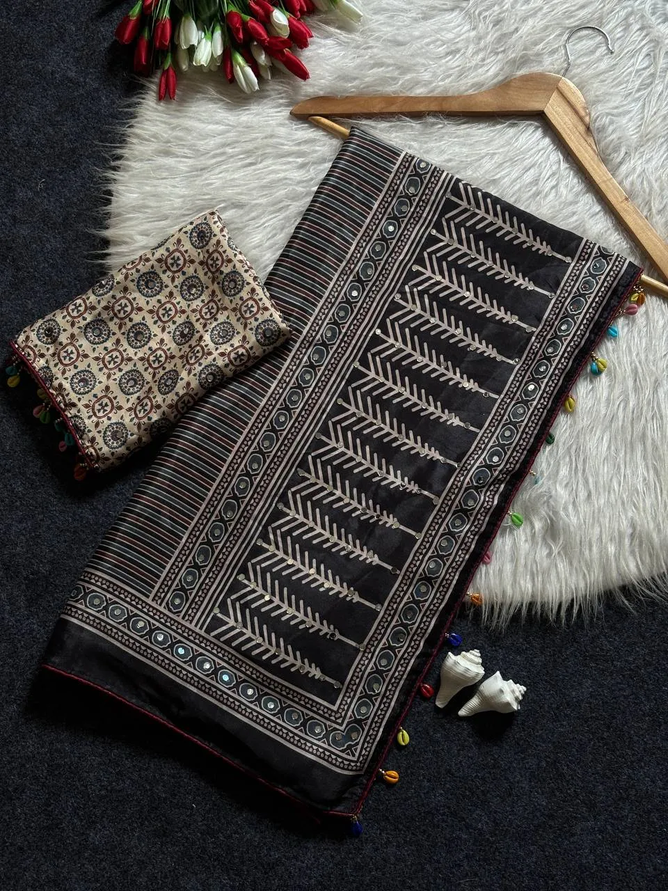 Stylish WMS Roman Silk Ajrak Printed Tranding Festival Saree Wholesale Surat 2026