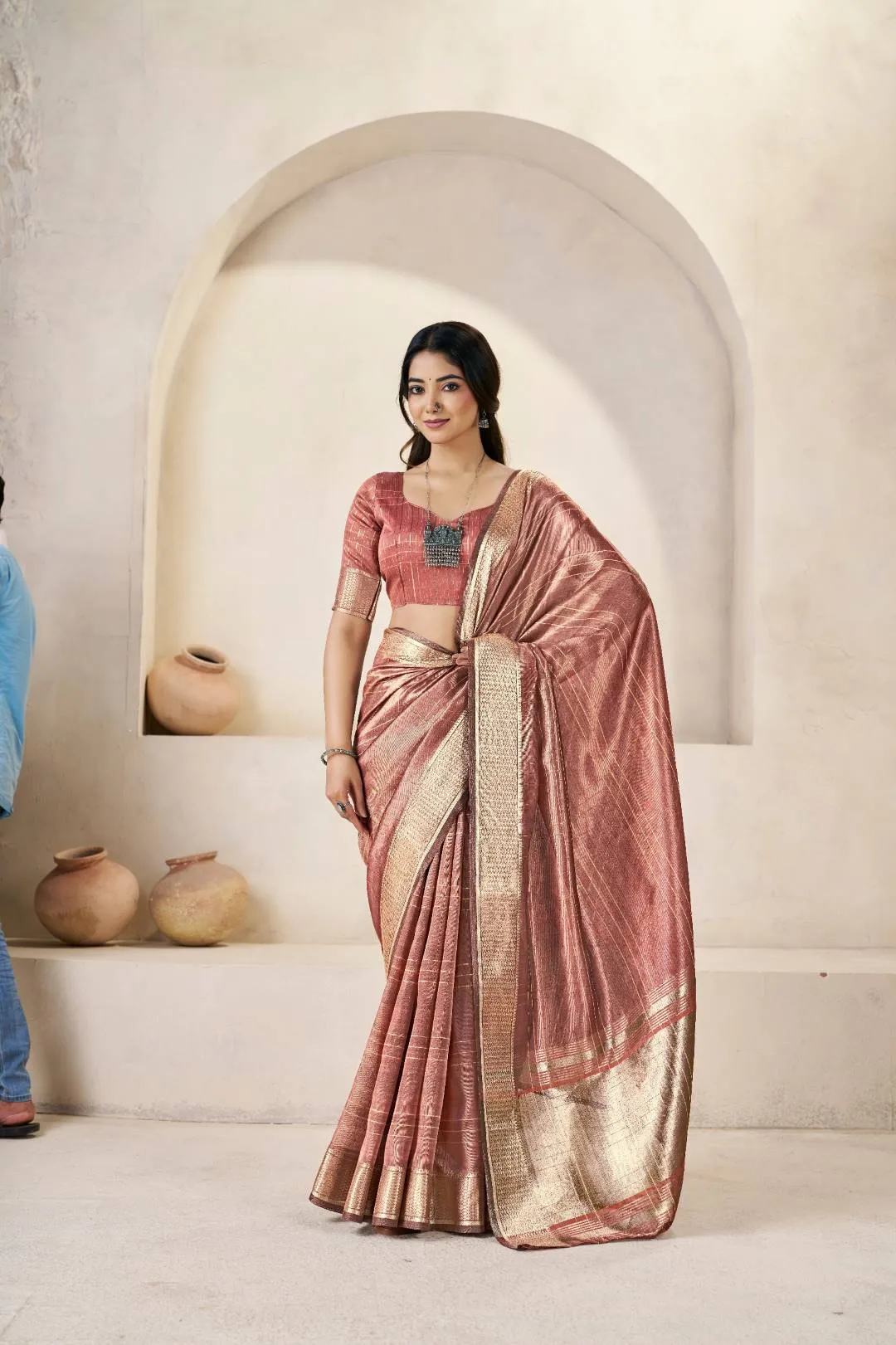 Launching Laxmi 1062 Linan Cotton Silk Weaving Party Wear Saree Wholesale Surat 2026