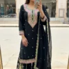Latest C585 1454 Chinon Silk Embroidery Festival & Party Wear Sharara Suit Wholesale Surat 2026