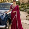Launching Kiara Marvel1 Malay Satin Silk Embroidery Saree Wholesale Surat 2026