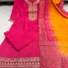 Launching Yasu Pink Haldi Banarasi Weaving Work Readymade Dress Wholesale Surat 2026
