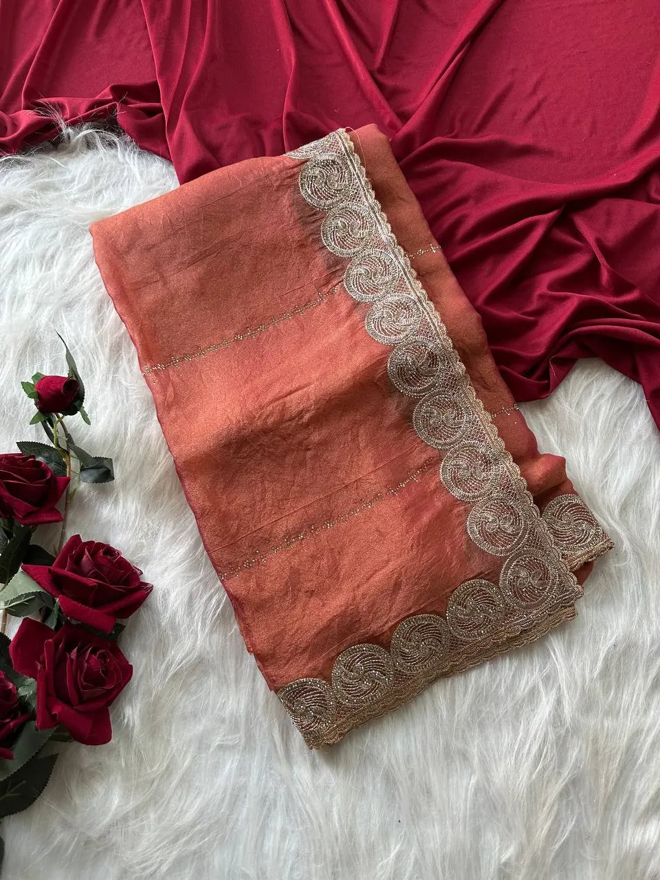 Buy MHV Chiffon Two Ton Embroidery Work Daily Wear Saree Wholesale Surat 2026