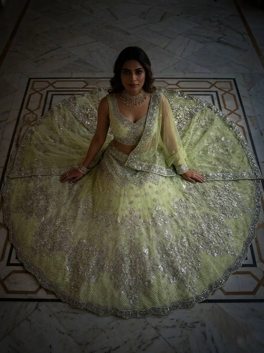 Buy SBD 1644 Butterfly Net Mirror Work Party Wear Lehenga Choli Wholesale Surat 2026