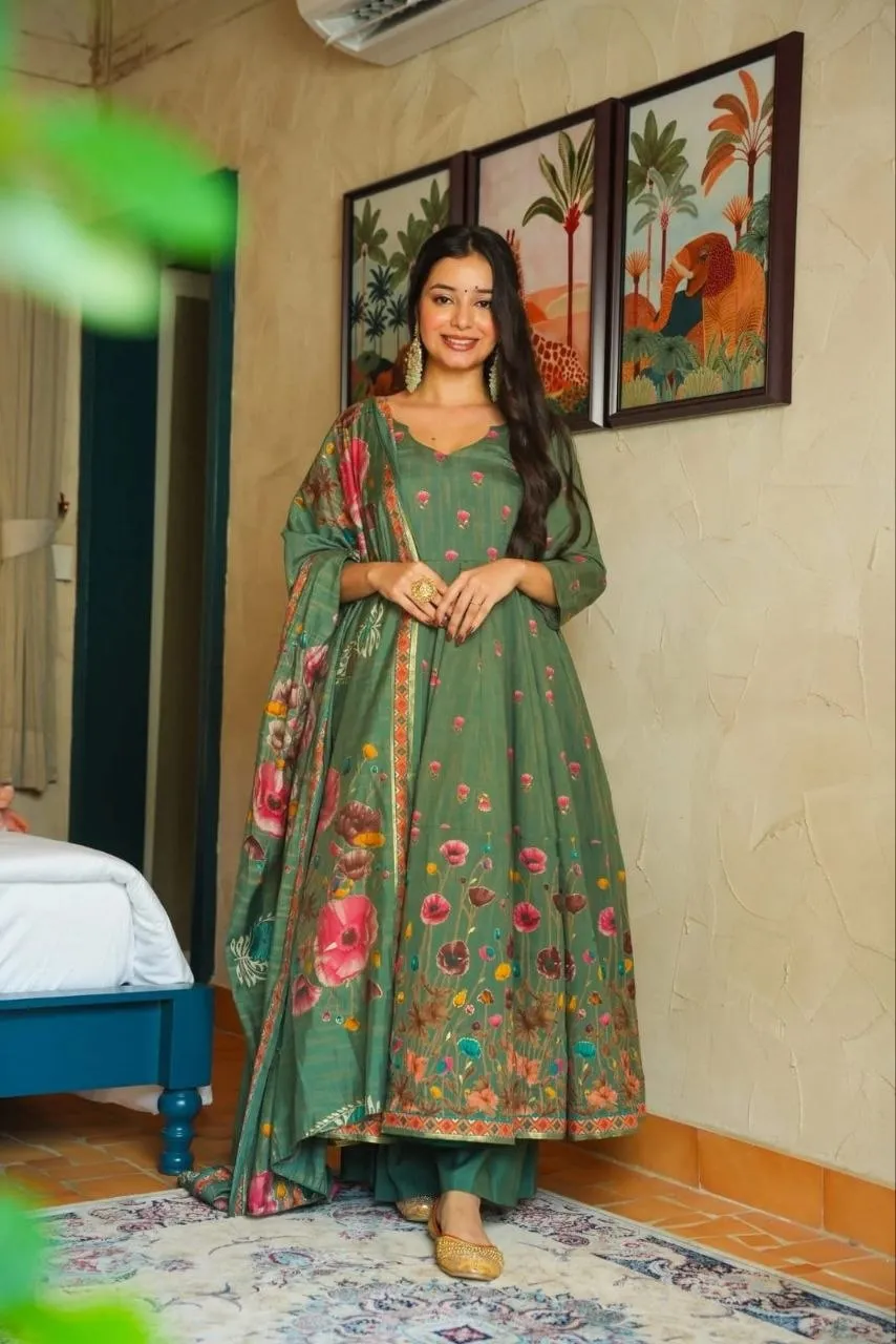 Launching ATQ 2111 Muslin Printed Festival Gown Sharara Wholesale Surat 2026