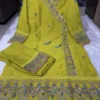 ATQ Sara Chanderi Silk Embroidery Work Fetival Kurti Pant Wholesale Surat