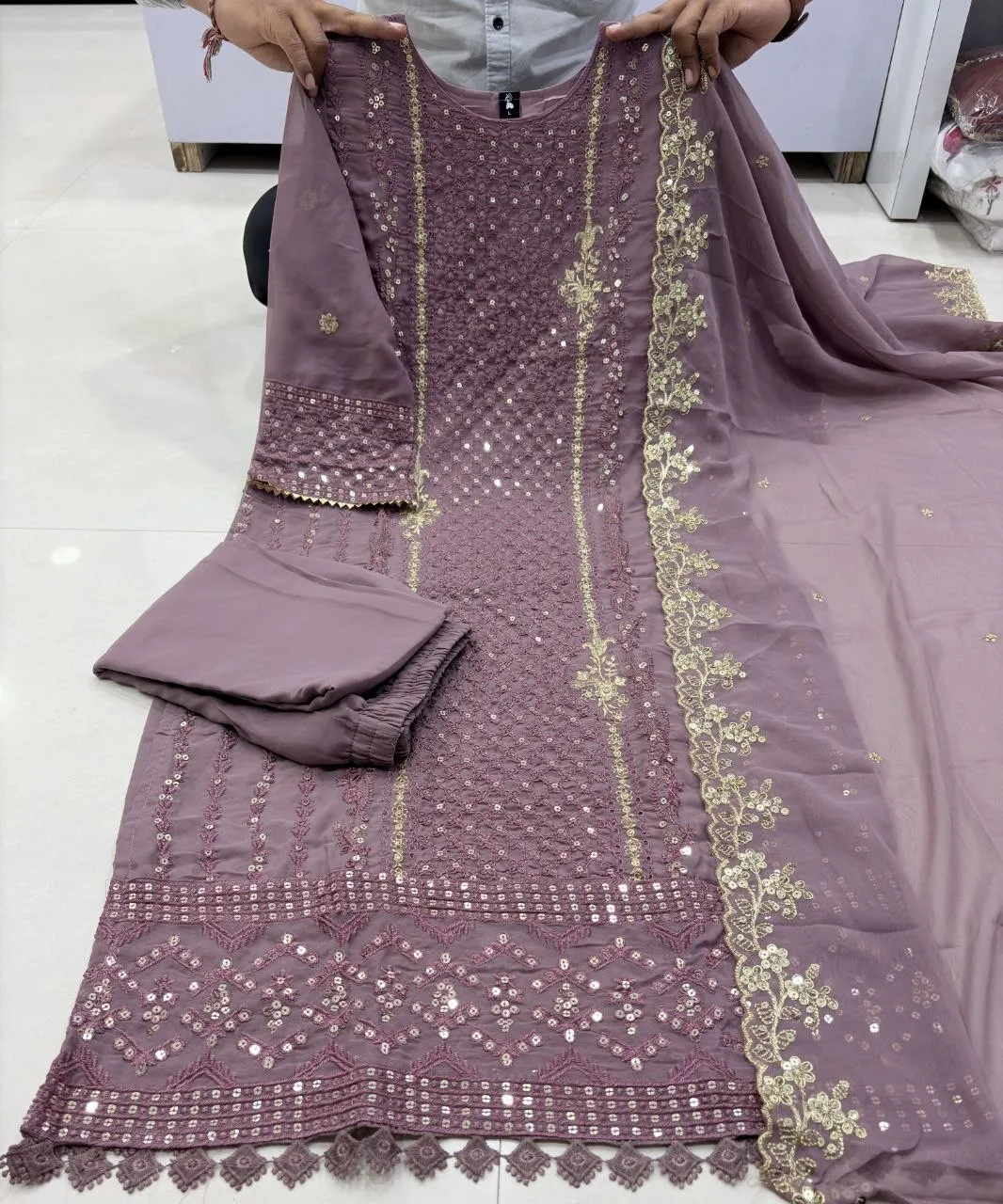 Buy ATQ Ravina Gorgette Embroidery Festival Readymade Dress Wholesale Surat 2026
