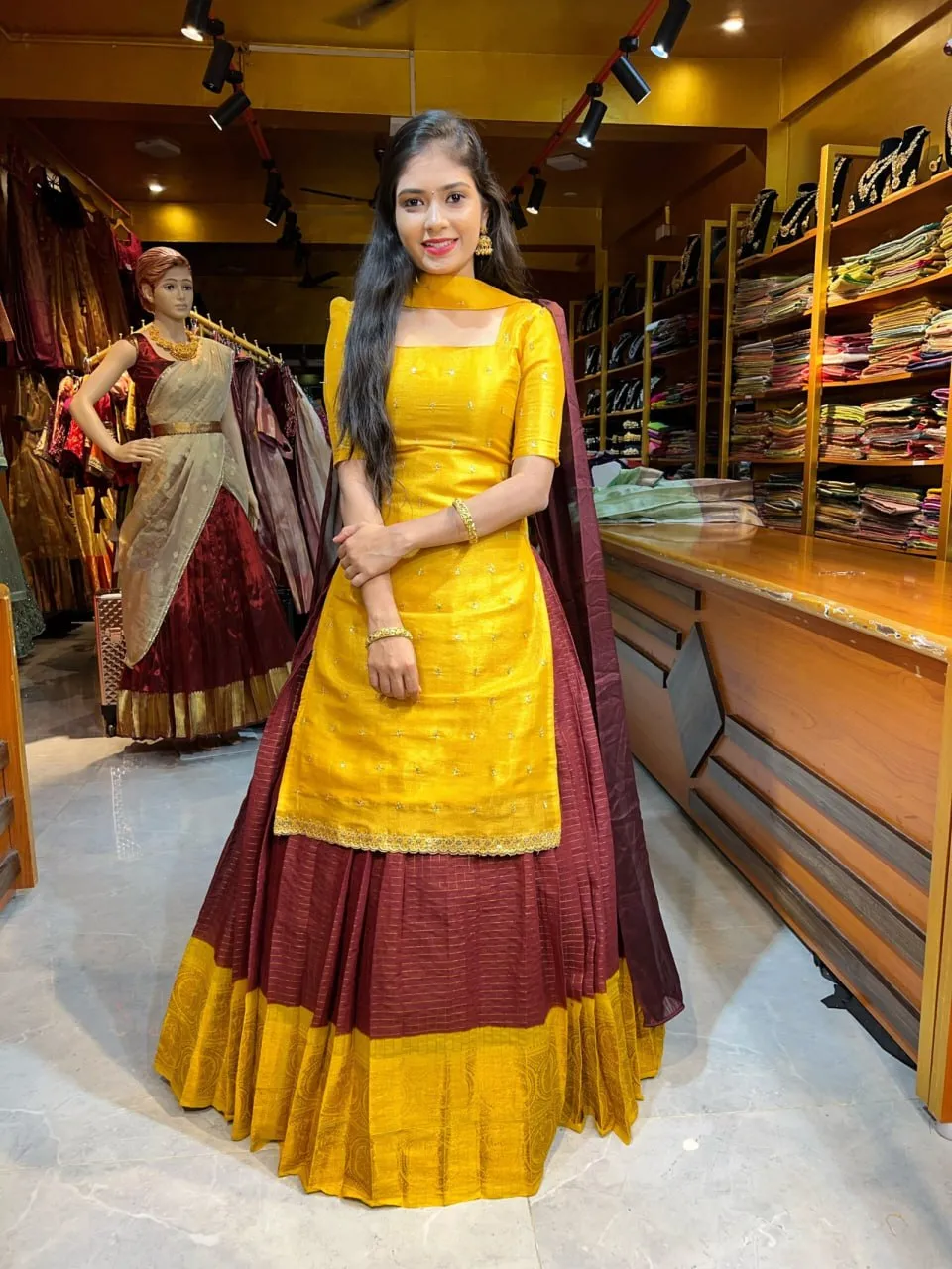 Beautiful Vally Kanchi Cotton Zari Work Festival Lehenga Kurti Wholesale Surat 2026